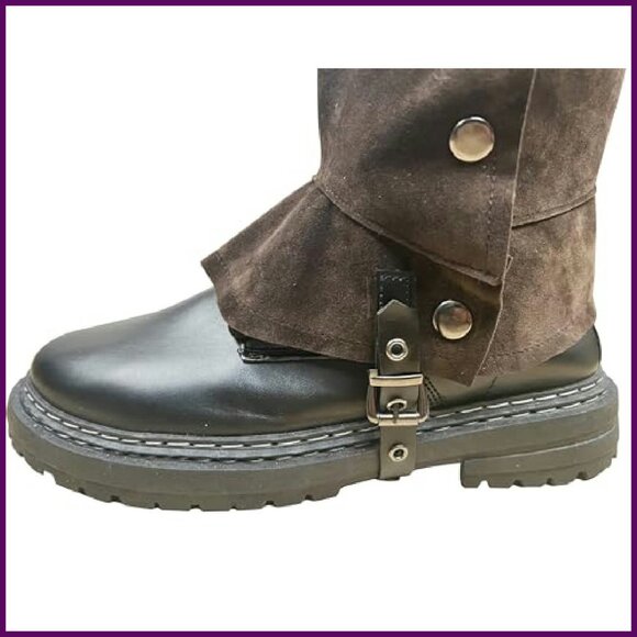 Medieval Pirate Boot Covers with Studs Lace-Up Adjustable Halloween Costume main image 8